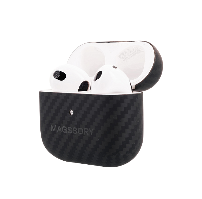 Чехол Magssory для AirPods 3, кевлар (арамид), черный, Черный