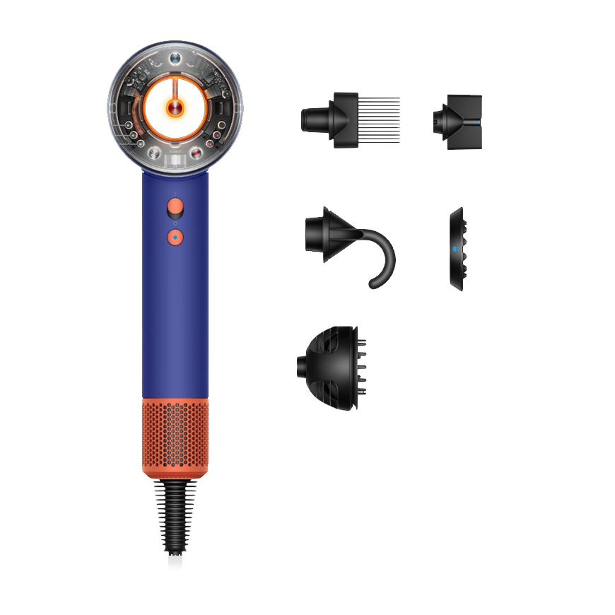 Фен Dyson HD16 Supersonic Nural Hair Dryer Curly+Coily (Vinca Blue/Topaz Orange) (2024)