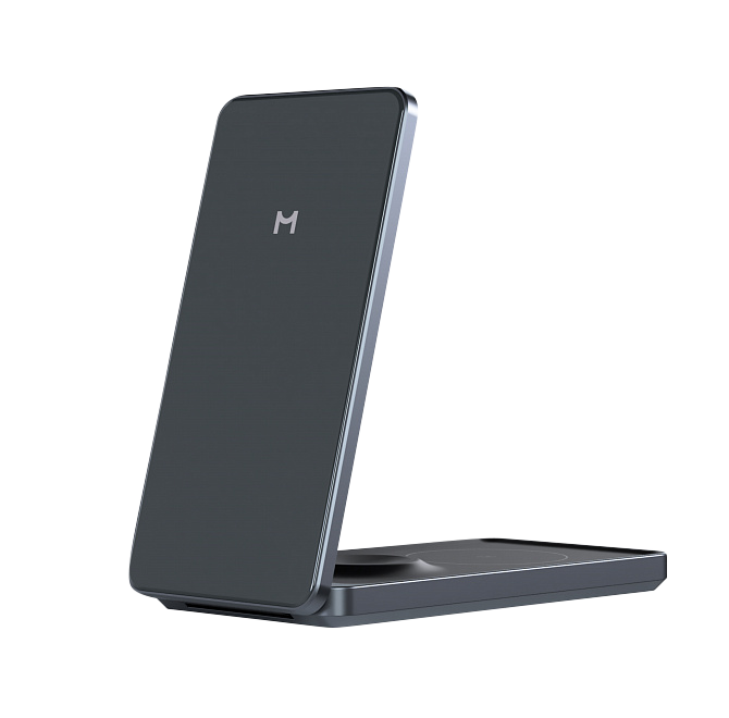 Складное беспроводное зарядное устройство Magssory Flip 3 в 1 для Apple, с магнитами, совместимое с MagSafe, антрацит, Антрацит