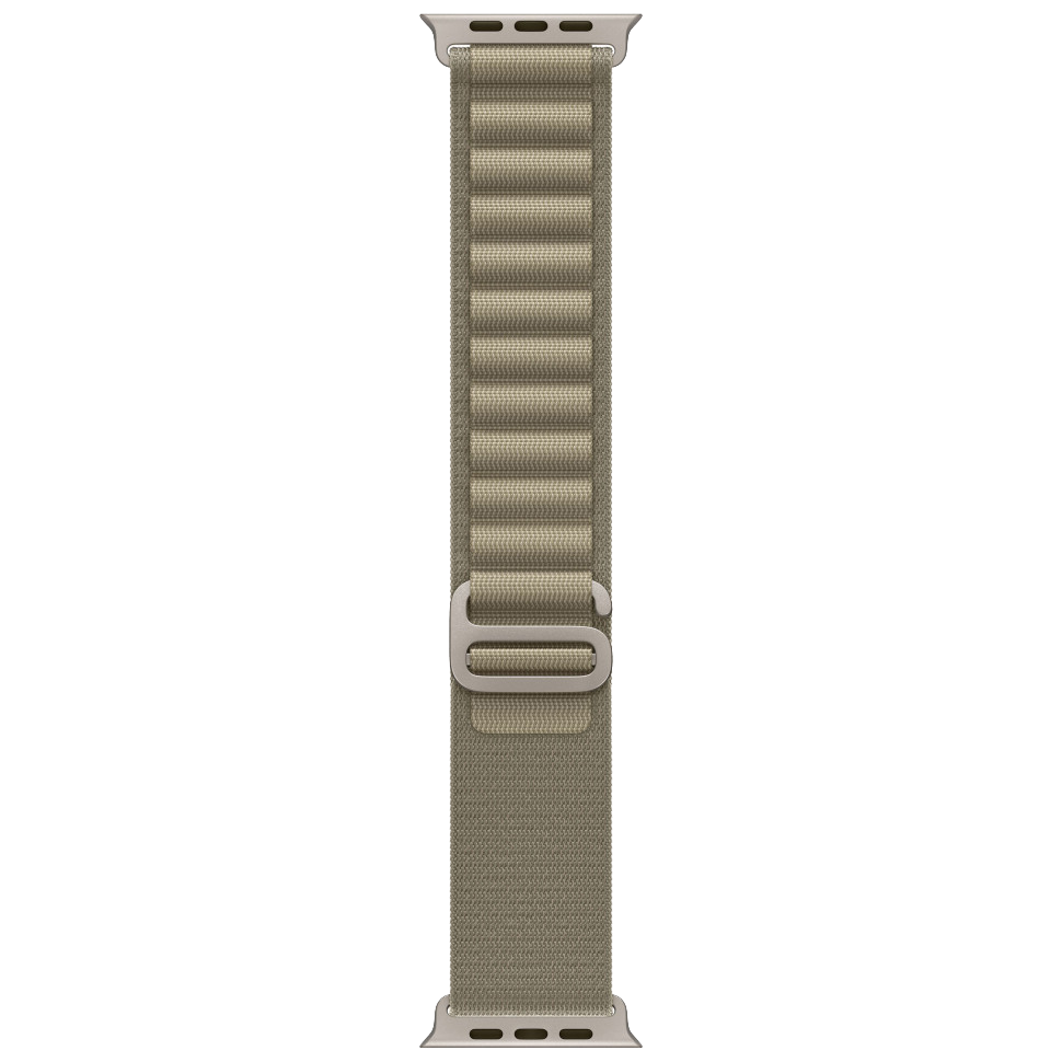 Часы Apple Watch Ultra 2, 49 мм, титан светлого цвета, ремешок Alpine оливкового цвета (2023)