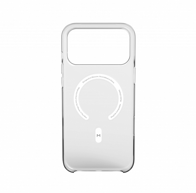 Чехол Magssory для iPhone 17 Pro Max, поликарбонат, с магнитами, с MagSafe, Прозрачный