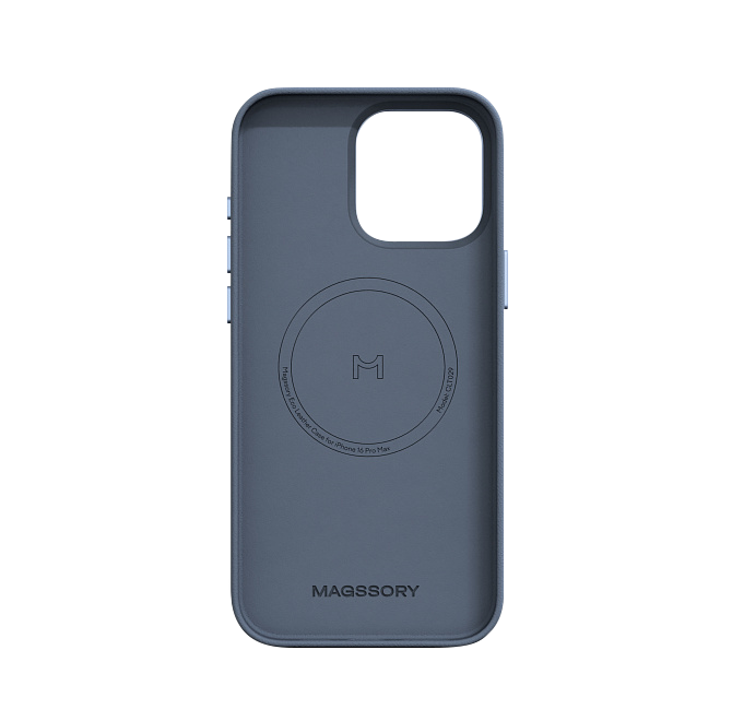 Чехол Magssory Eco Leather Case для iPhone 16 Pro Max, экокожа, с магнитами, совместимые с MagSafe, Кобальт