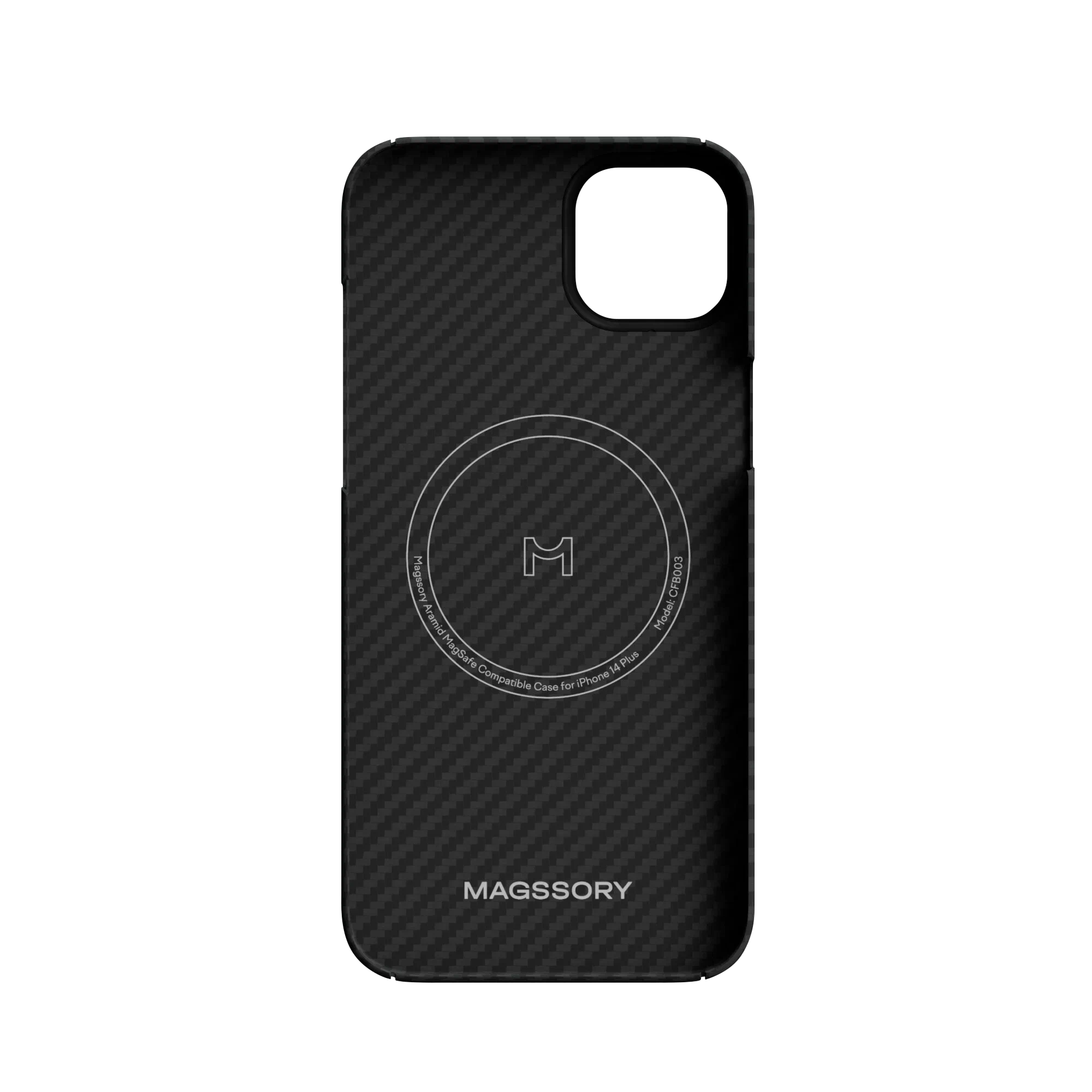 Чехол Magssory для iPhone 14 Plus, кевлар (арамид), с магнитами, совместимый с MagSafe, черный, Черный
