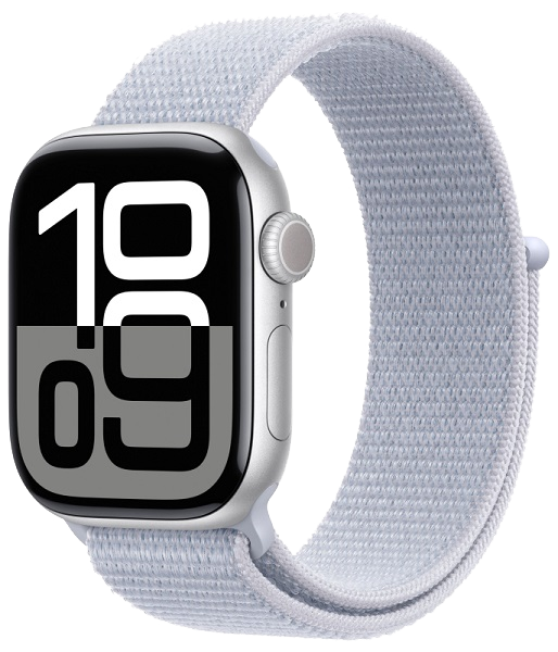 Часы Apple Watch Series 10 46mm, Silver, Sport Loop (Blue Cloud)