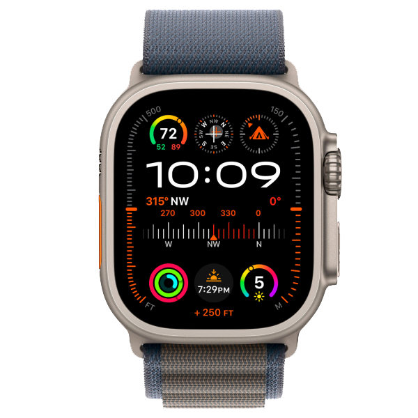Часы Apple Watch Ultra 2 GPS + Cellular 49 мм, титановый корпус, ремешок Alpine Синего цвета,размер M