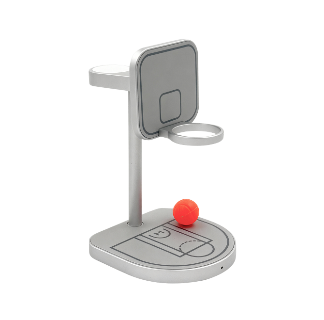 Беспроводное зарядное устройство 3 в 1 Magssory Basketball для Apple, с магнитами, с поддержкой Qi2, Миднайт