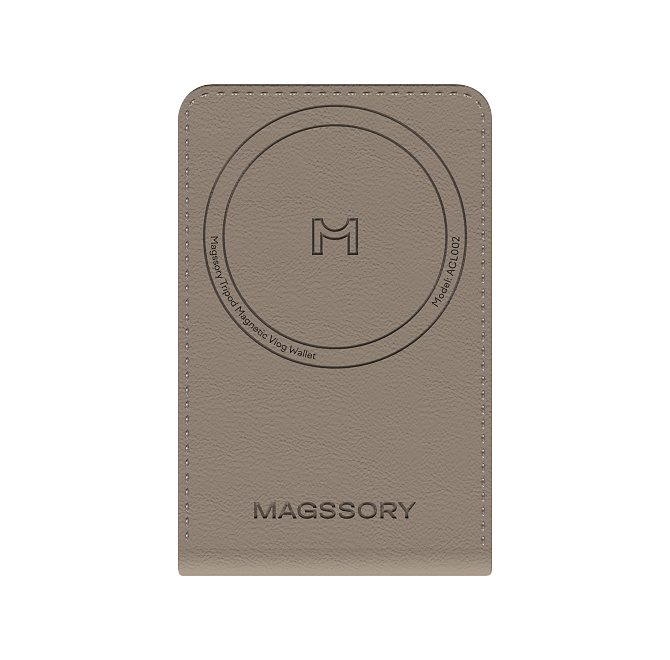 Кошелек-кардхолдер с функцией штатива Magssory Tripod Magnetic Vlog Wallet, совместимый с MagSafe , latte, Латте