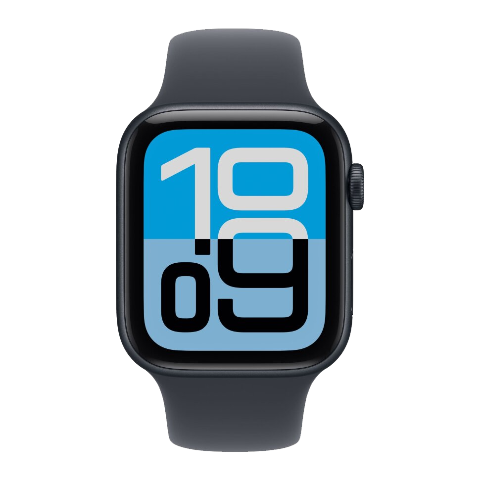 Часы Apple Watch SE 3, 44 мм, алюминий цвета «тёмная ночь», ремешок Sport Band цвета «тёмная ночь» (2025)