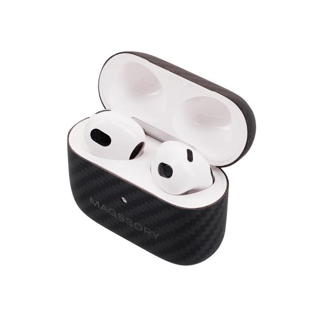 Чехол Magssory для AirPods 3, кевлар (арамид), черный, Черный