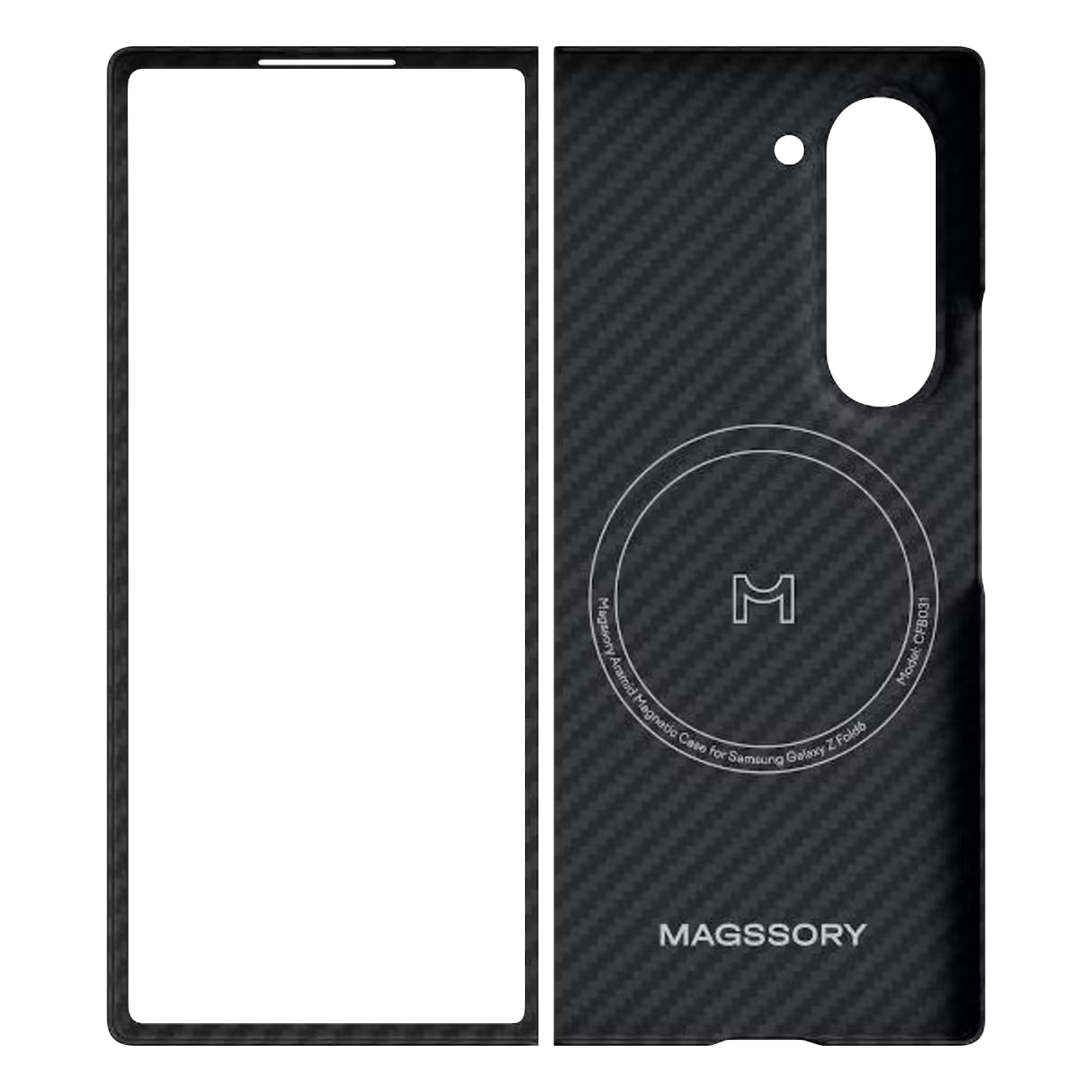 Чехол для Samsung Galaxy z fold 6, кевлар (арамид), с магнитами, Черный