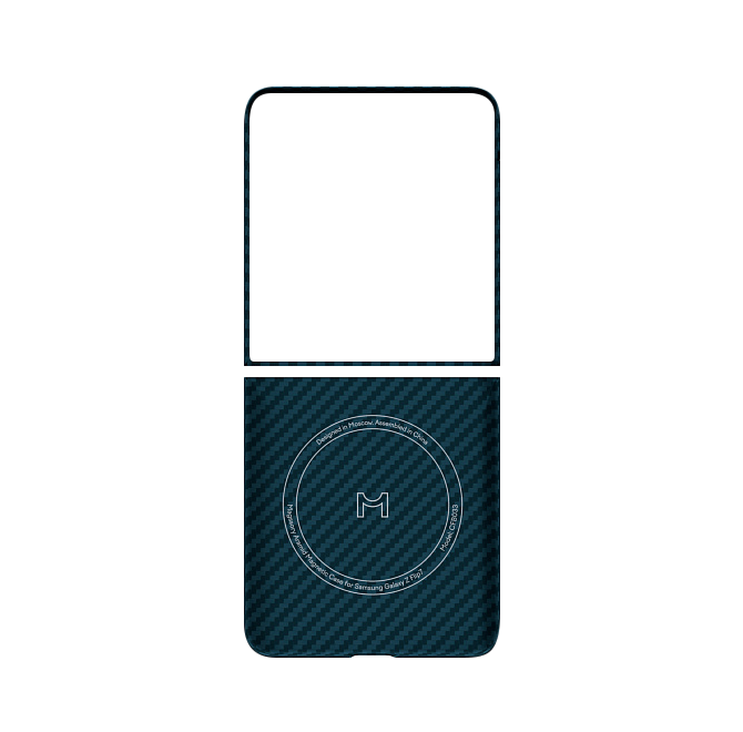 Чехол Magssory для Samsung Galaxy Z Flip7, кевлар (арамид), с магнитами, Синий