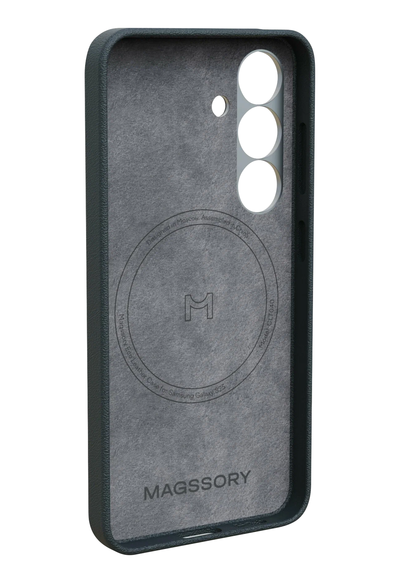 Чехол Magssory Eco Leather Case for Samsung Galaxy S25, экокожа, с магнитами, совместимые с MagSafe, Миднайт