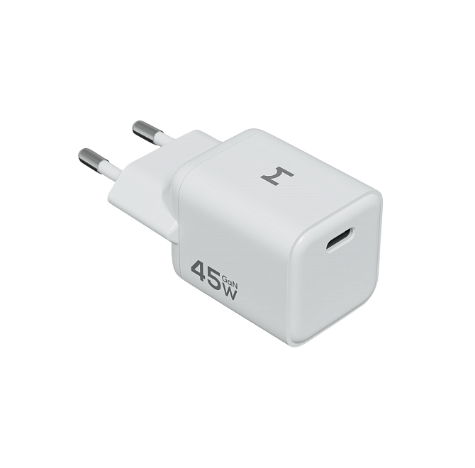 Компактное сетевое зарядное устройство Magssory Nano 45W GaN, с функцией быстрой зарядки, Белый