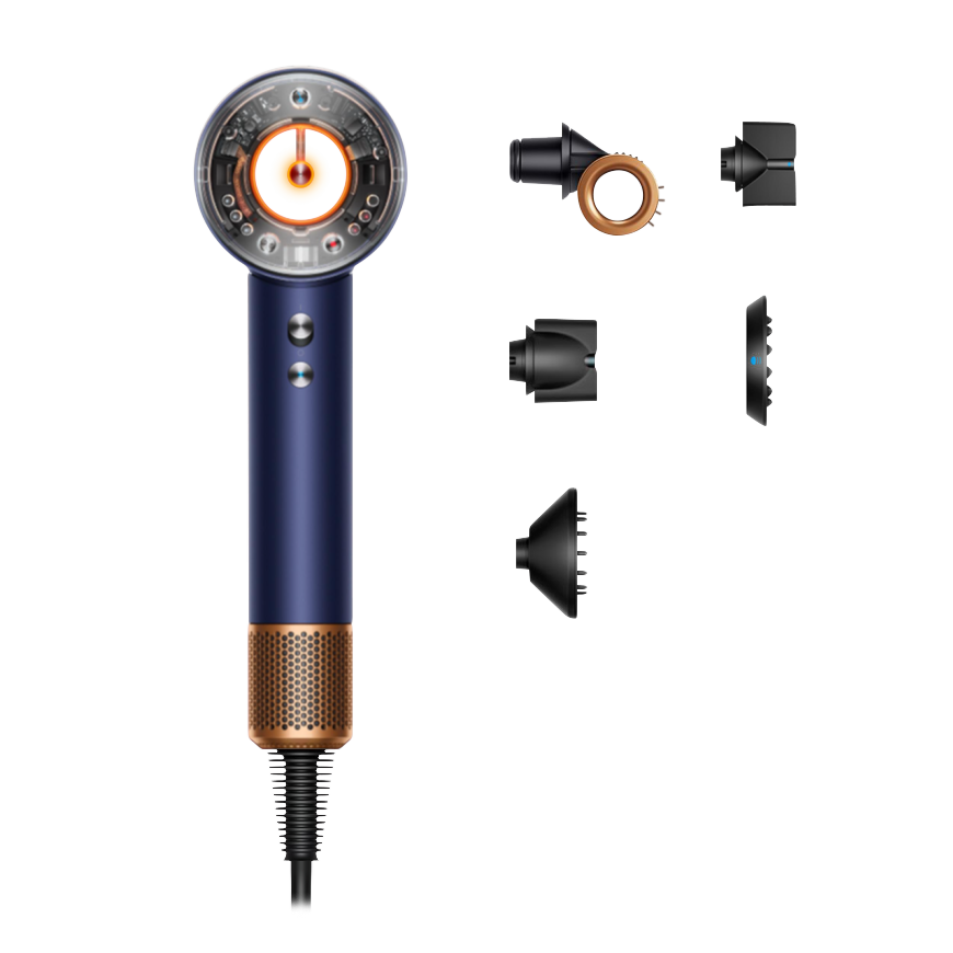 Фен Dyson HD16 Supersonic Nural Hair Dryer Straight+Wavy (Prussian Blue/Rich Copper) (2025)