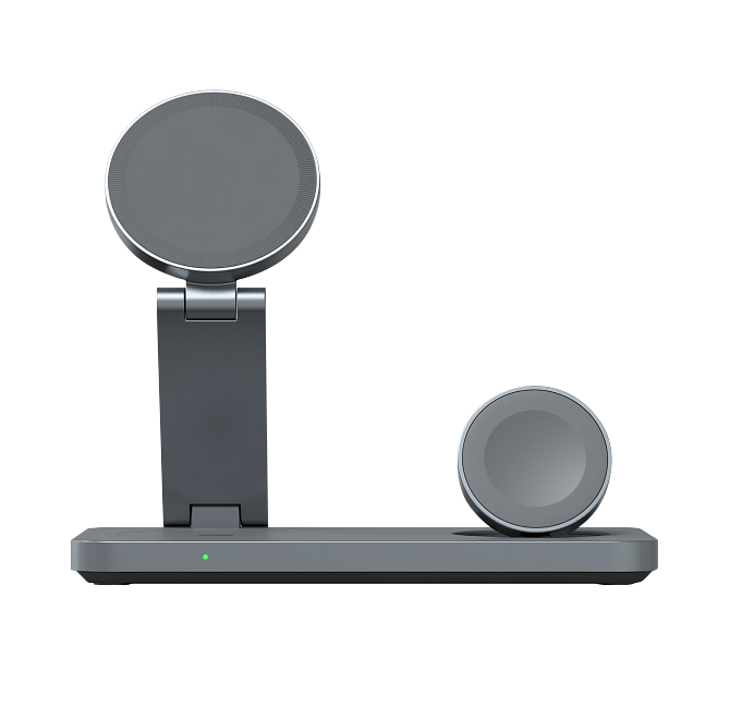 Складное беспроводное зарядное устройство 3 в 1 Magssory Yoga для Samsung, с магнитами, с поддержкой Qi2, Миднайт