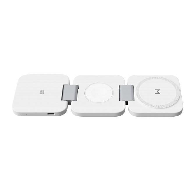 Складное беспроводное зарядное устройство Magssory Flex 3 в 1 для Apple, с магнитами, совместимое с MagSafe, белый, Белый