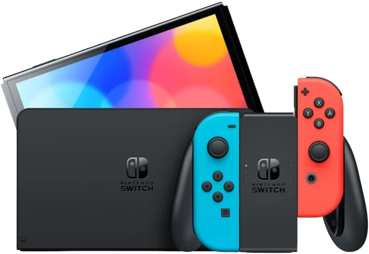 Игровая приставка Nintendo Switch OLED 64GB (неоновый красный/неоновый синий) (AZ)