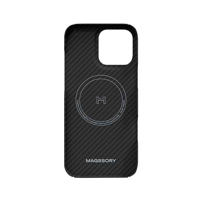 Чехол Magssory для iPhone 16 Pro Max, кевлар (арамид), с магнитами, совместимый с MagSafe, черный, Черный