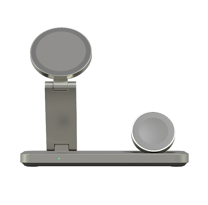 Складное беспроводное зарядное устройство 3 в 1 Magssory Yoga для Samsung, с магнитами, с поддержкой Qi2, Титан