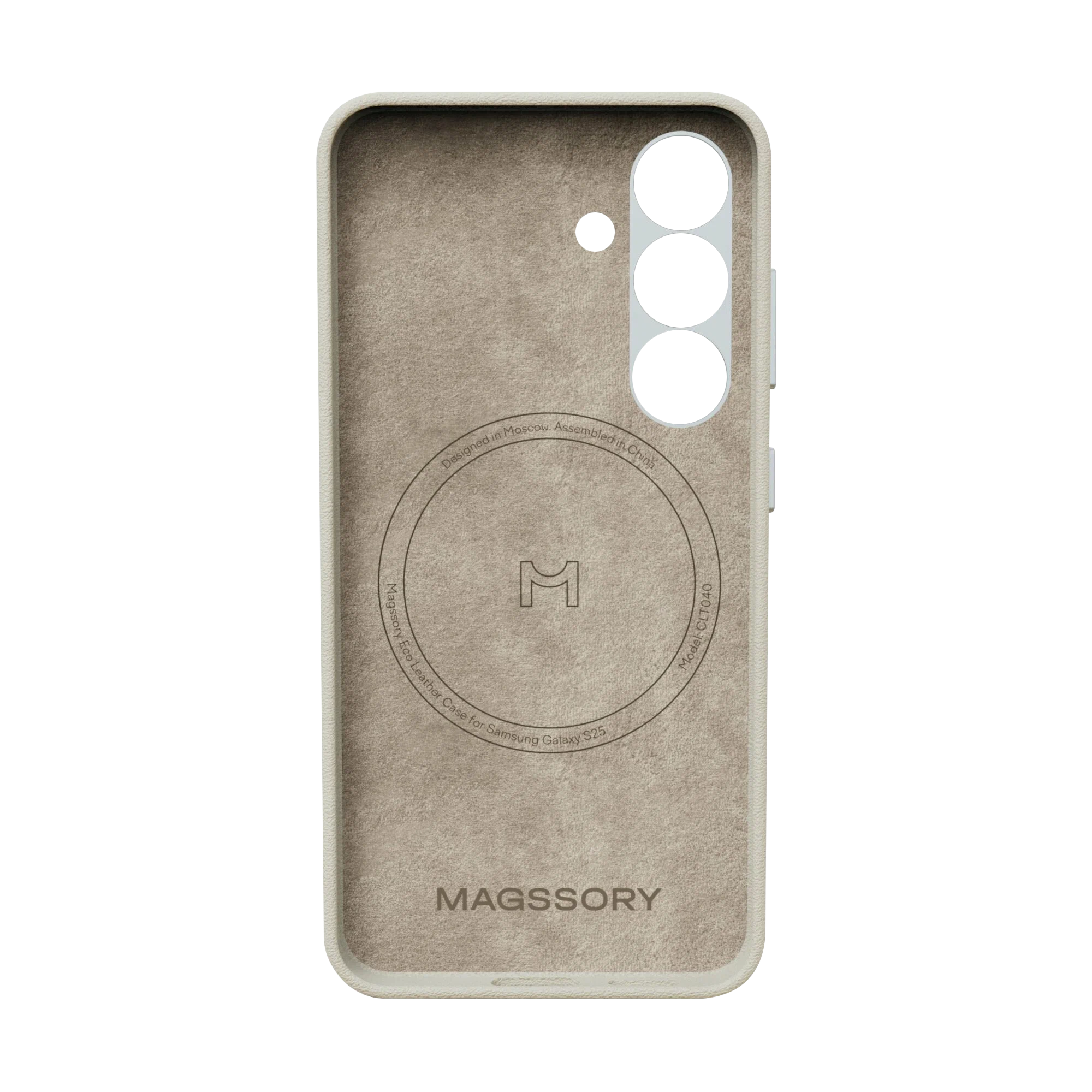 Чехол Magssory Eco Leather Case for Samsung Galaxy S25, экокожа, с магнитами, совместимые с MagSafe, Айвори