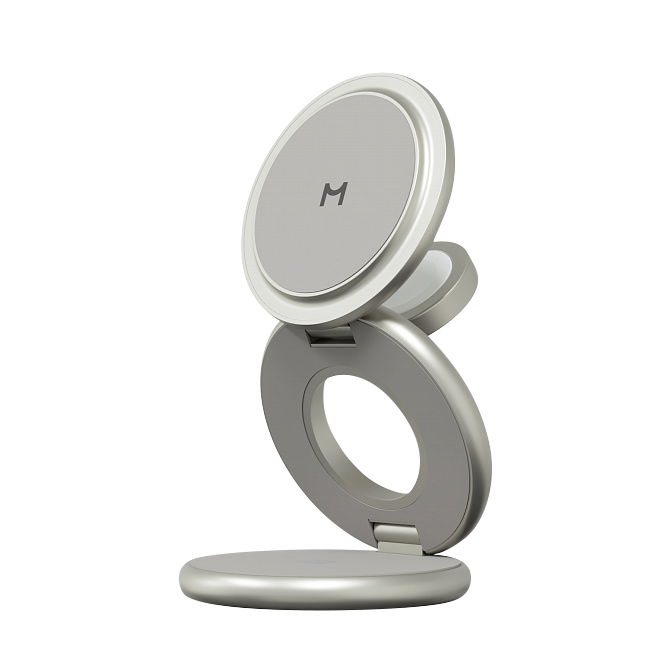 Складное беспроводное зарядное устройство 3 в 1 Magssory Signature Pro для Apple, с магнитами, с поддержкой Qi2, титан, Титан