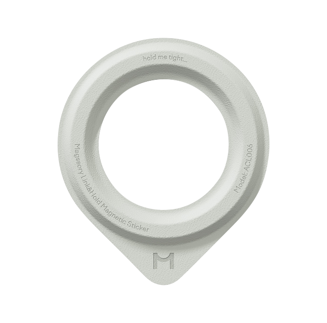 Магнитный держатель Magssory Link&Hold, совместимый с MagSafe, с металлическим кольцом в комплекте, Светло-серый