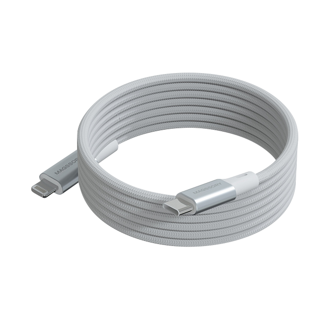 Магнитный кабель magssory link l USB-C lightning MFI, 1,2 m, белый, Белый