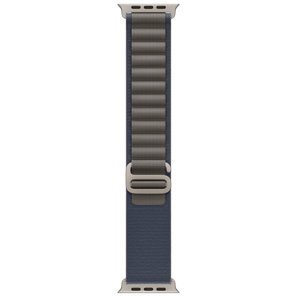 Часы Apple Watch Ultra 2, 49 мм, титан светлого цвета, ремешок Alpine синего цвета (2023)