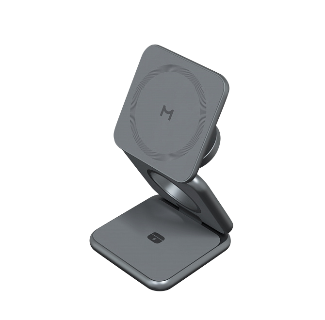 Складное беспроводное зарядное устройство Magssory Fold Pro 3 в 1, с магнитами, совместимое с Qi2, Миднайт