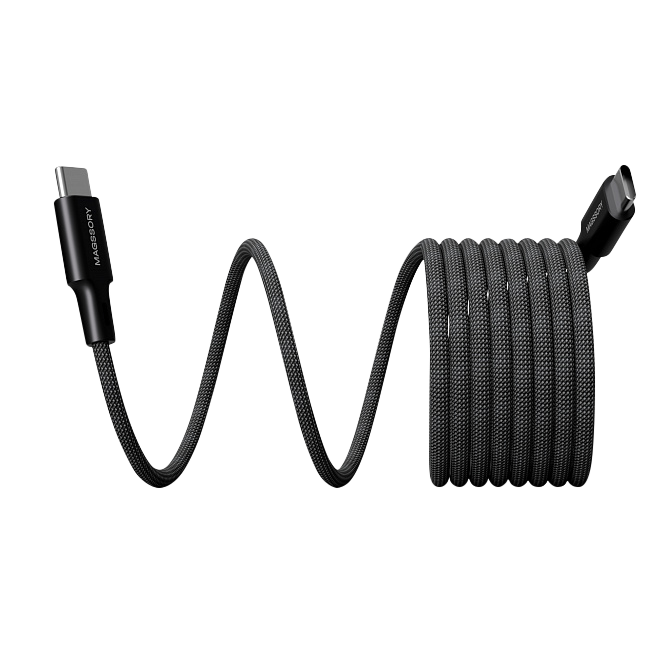 Магнитный кабель magssory link l USB-C , 2,4 m, черный, Черный