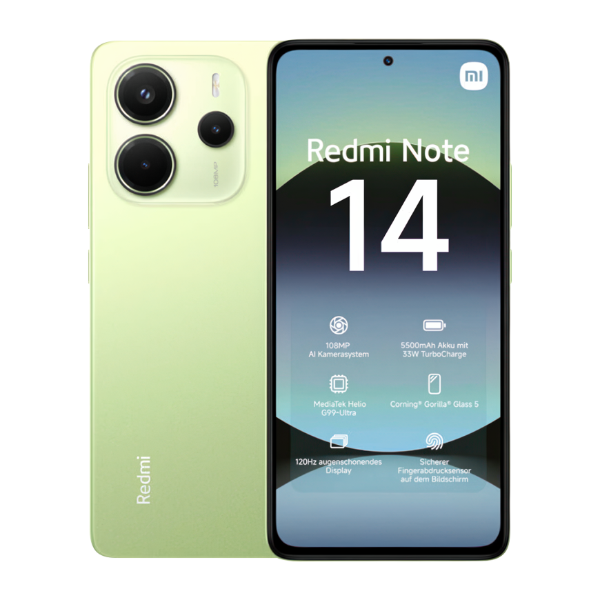 Смартфон Xiaomi Redmi Note 14 4G NFC 6 ГБ + 128 ГБ (Лаймовый | Lime Green) (версия Global)