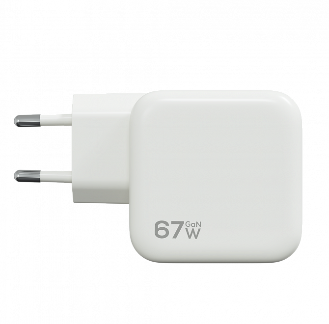 Cетевое зарядное устройство Magssory Pulse 67W GaN, с функцией быстрой зарядки, Белый
