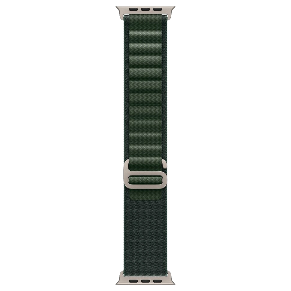 Часы Apple Watch Ultra 2, 49 мм, титан чёрного цвета, ремешок Alpine тёмно-зеленого цвета (2024)