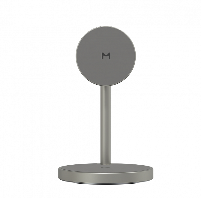 Беспроводное зарядное устройство 3 в 1 Magssory Base для Apple, с магнитами, с поддержкой Qi2, Титан