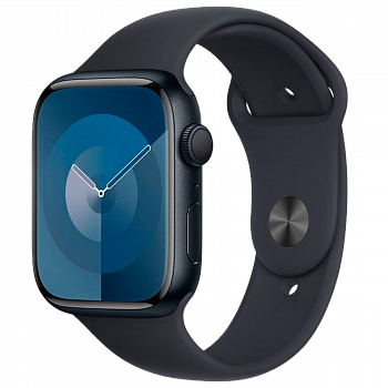 Часы Apple Watch Series 9 45mm Midnight Aluminium Case, Sport Band (Black) M/L